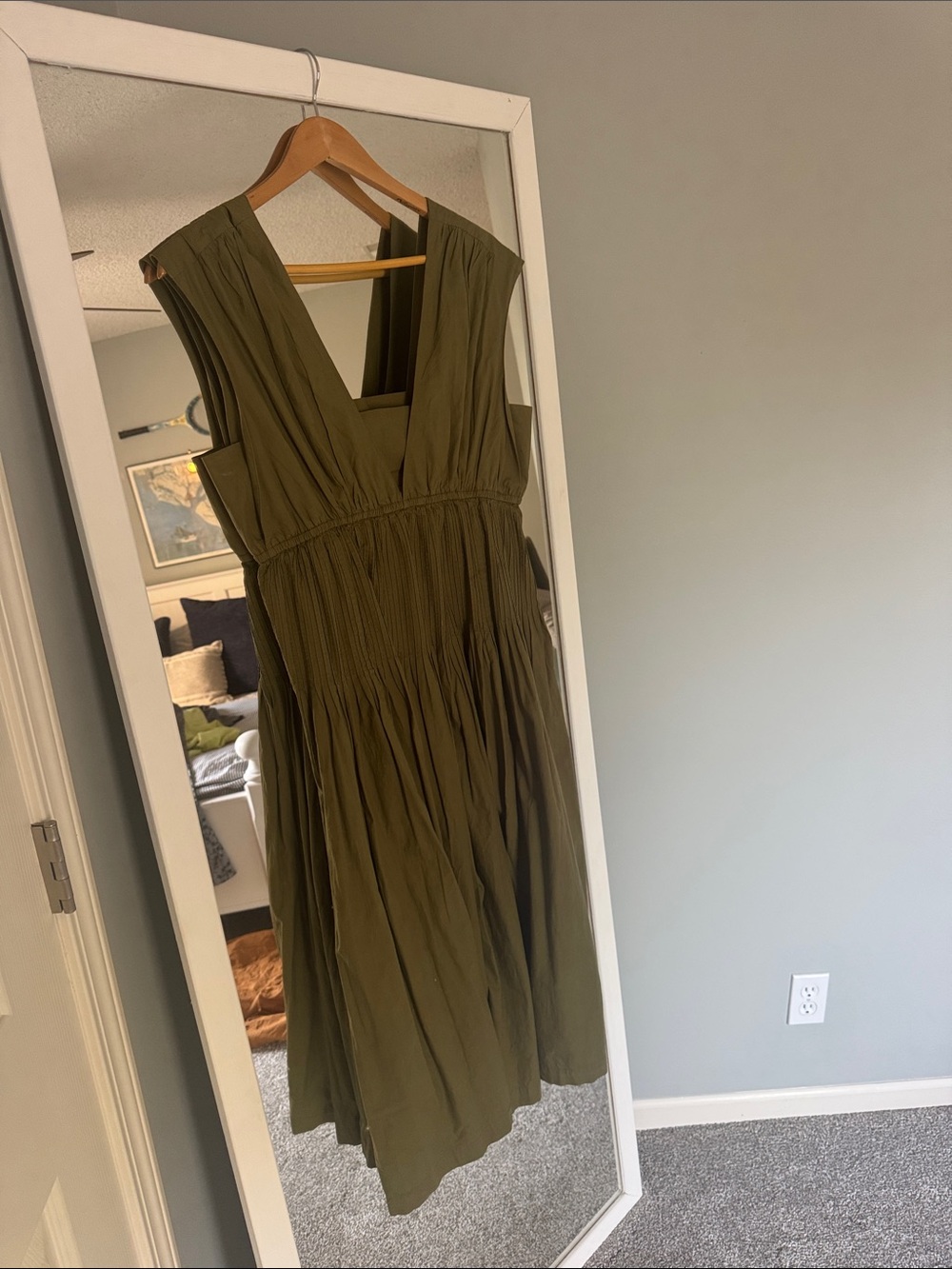 Anthropologie olive green dress